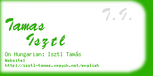 tamas isztl business card